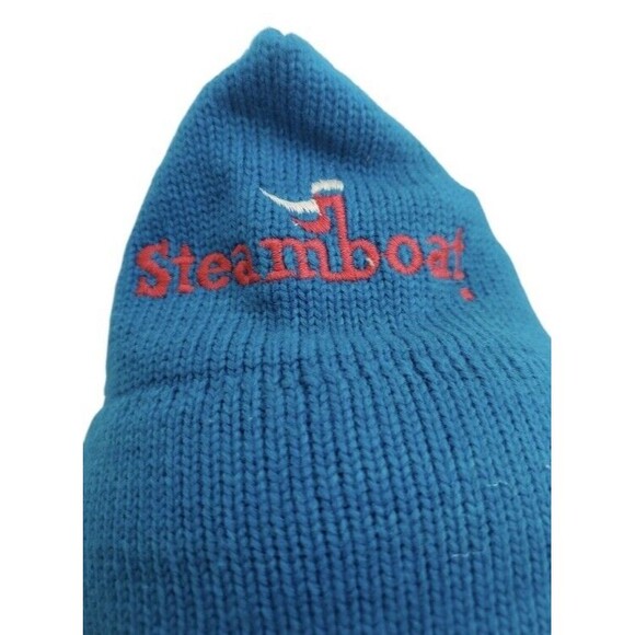 Vintage 1990's Steamboat Ski Resort Hat Cap Nylon Beanie Toque Teal Embroidered - Picture 4 of 9